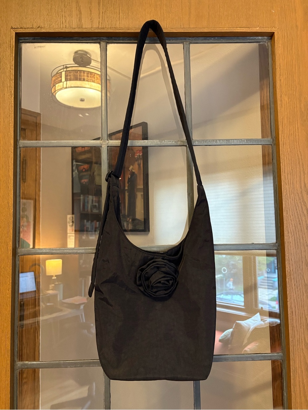 BAGGU Black Rosette Bag Purse